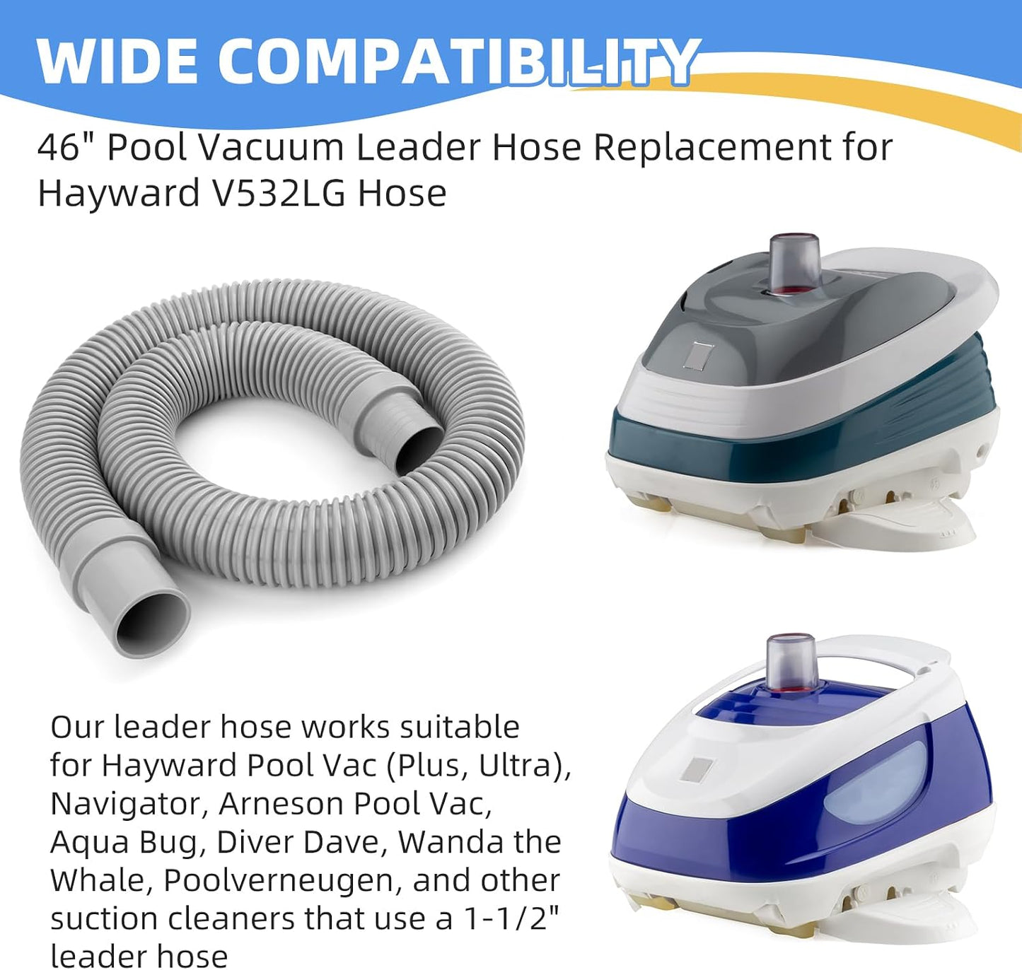 V532LG Pool Vacuum Leader Hose Replacement for Hayward Pool Cleaner