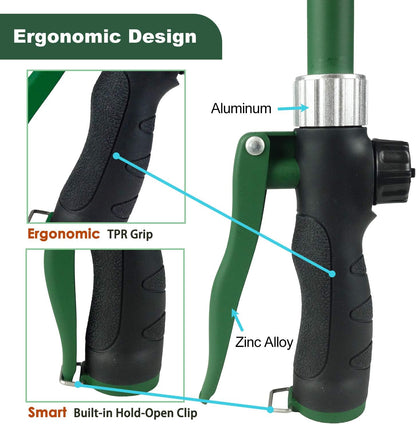 Heavy Duty 21 Inch Watering Wand with Pivoting Head, Adjustable Water Sprayer Wand with Ergonomic Handle, Spray 6 Watering Patterns, Perfect for Watering Hanging Plants
