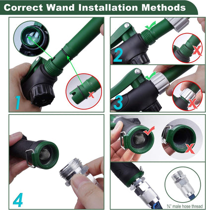 Heavy Duty 21 Inch Watering Wand with Pivoting Head, Adjustable Water Sprayer Wand with Ergonomic Handle, Spray 6 Watering Patterns, Perfect for Watering Hanging Plants