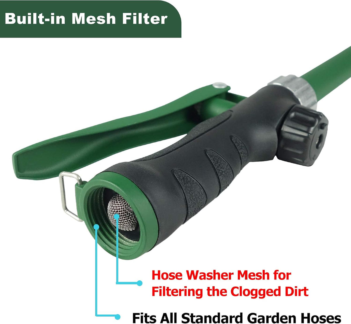 Heavy Duty 21 Inch Watering Wand with Pivoting Head, Adjustable Water Sprayer Wand with Ergonomic Handle, Spray 6 Watering Patterns, Perfect for Watering Hanging Plants