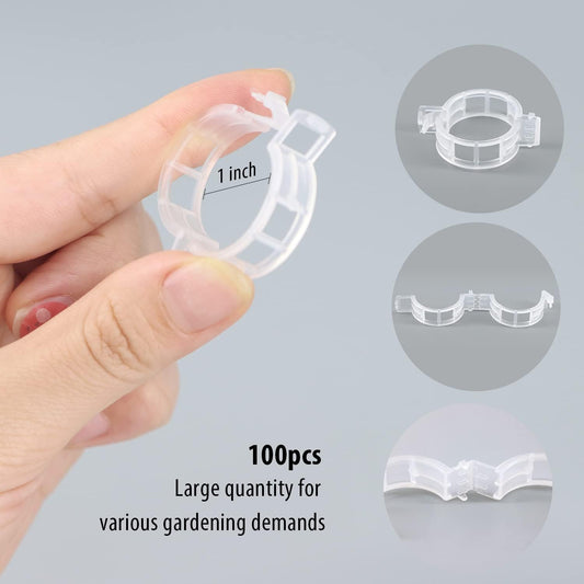 Tomato Clips, 100 Pcs Support Clips, Plastic Trellis Clips, Garden Clips to Grow Upright Makes Plants Healthier for Tomato Cucumber Grape Vegetables Plants