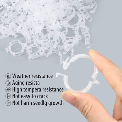 Tomato Clips, 100 Pcs Support Clips, Plastic Trellis Clips, Garden Clips to Grow Upright Makes Plants Healthier for Tomato Cucumber Grape Vegetables Plants
