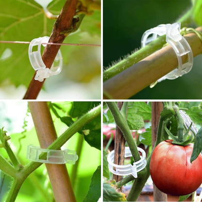 Tomato Clips, 100 Pcs Support Clips, Plastic Trellis Clips, Garden Clips to Grow Upright Makes Plants Healthier for Tomato Cucumber Grape Vegetables Plants