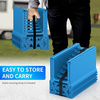 RV Sewer Hose Support 20FT with Secure Rubber Band & Carry Strap, RV Sewer Hose Holder Adjust Height for Travel Trailers, RV, Campers | Avoiding Obstacles & Deep Cradles, Quick Setup/Collapse