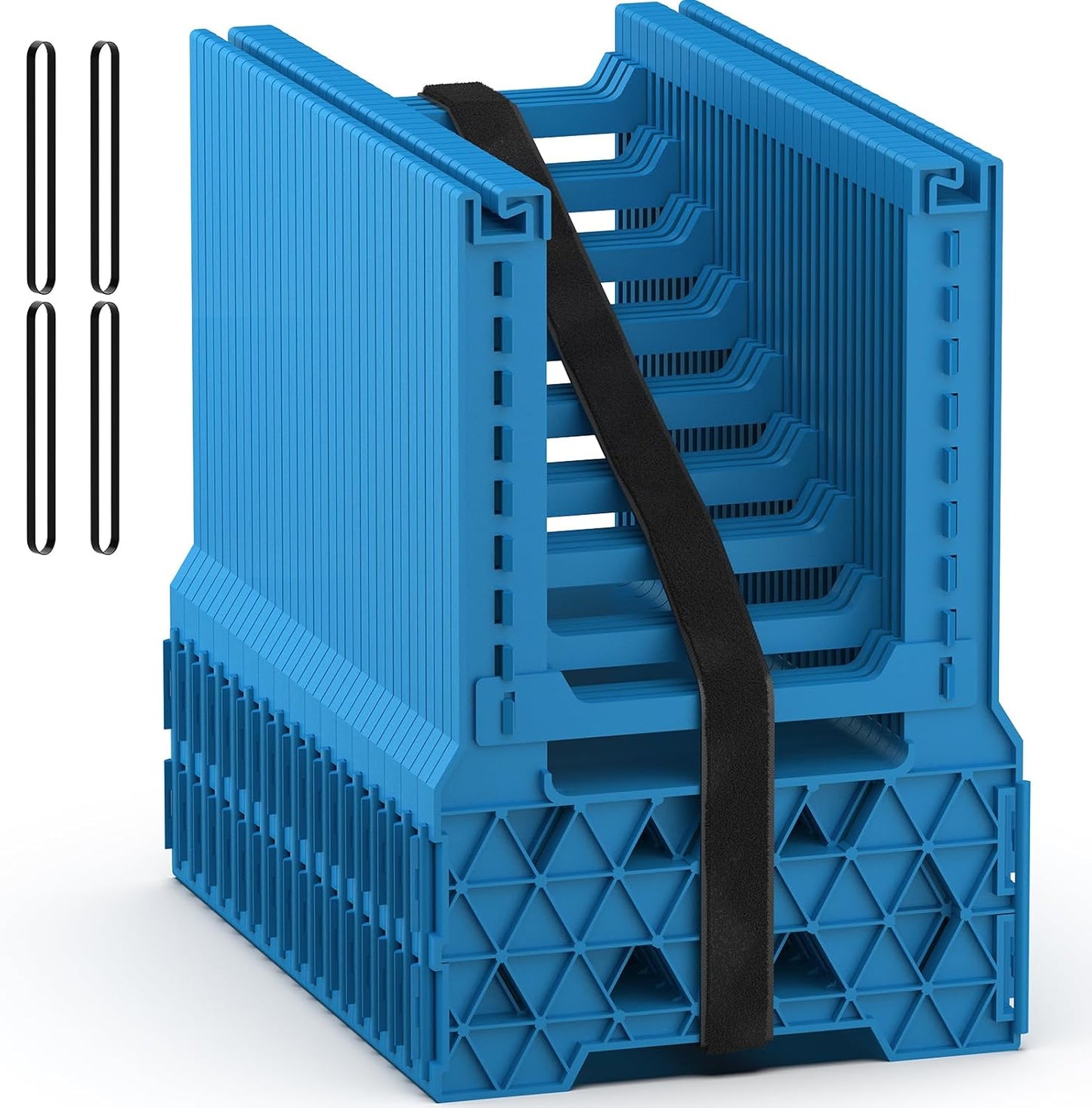 RV Sewer Hose Support 20FT with Secure Rubber Band & Carry Strap, RV Sewer Hose Holder Adjust Height for Travel Trailers, RV, Campers | Avoiding Obstacles & Deep Cradles, Quick Setup/Collapse