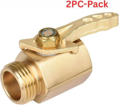 A30008-D Brass Hose Y Connector Brass Garden Hose Adapter, Garden Hose Splitter 2 Way Heavy Duty, Hose Bib Splitter with 2 Extra Rubber Washers-2PACK