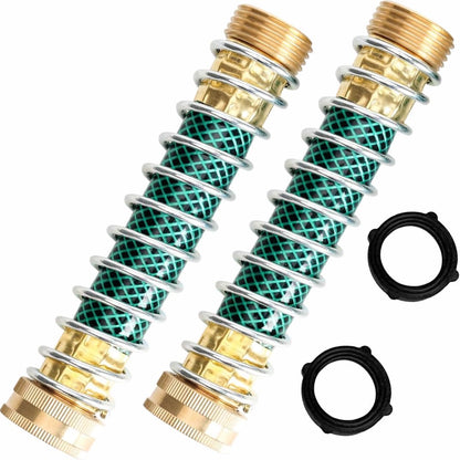 A30008-D Brass Hose Y Connector Brass Garden Hose Adapter, Garden Hose Splitter 2 Way Heavy Duty, Hose Bib Splitter with 2 Extra Rubber Washers-2PACK