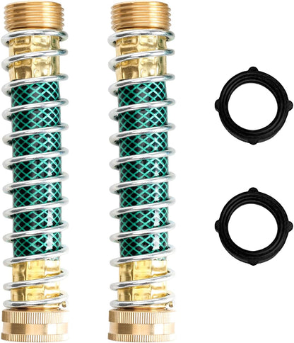 A30008-D Brass Hose Y Connector Brass Garden Hose Adapter, Garden Hose Splitter 2 Way Heavy Duty, Hose Bib Splitter with 2 Extra Rubber Washers-2PACK