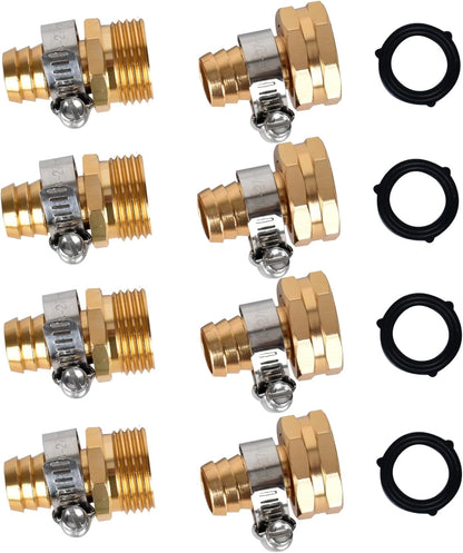 A30008-D Brass Hose Y Connector Brass Garden Hose Adapter, Garden Hose Splitter 2 Way Heavy Duty, Hose Bib Splitter with 2 Extra Rubber Washers-2PACK