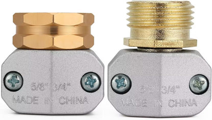 A30008-D Brass Hose Y Connector Brass Garden Hose Adapter, Garden Hose Splitter 2 Way Heavy Duty, Hose Bib Splitter with 2 Extra Rubber Washers-2PACK