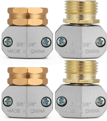 A30008-D Brass Hose Y Connector Brass Garden Hose Adapter, Garden Hose Splitter 2 Way Heavy Duty, Hose Bib Splitter with 2 Extra Rubber Washers-2PACK