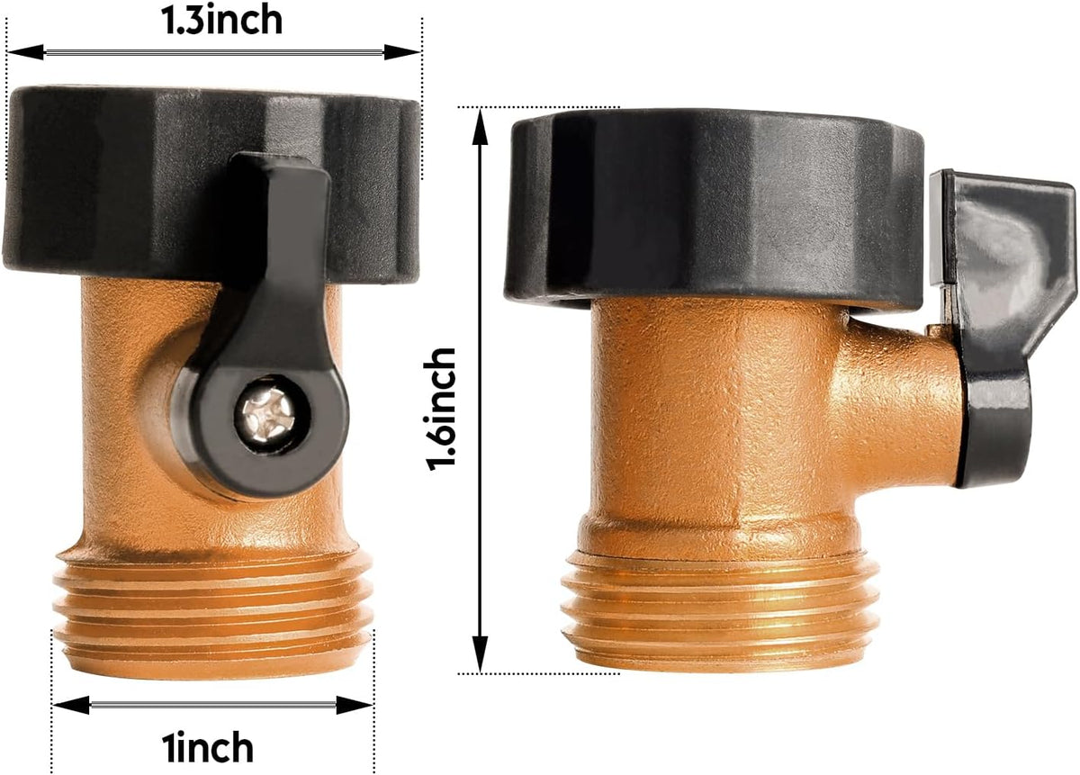 A30008-D Brass Hose Y Connector Brass Garden Hose Adapter, Garden Hose Splitter 2 Way Heavy Duty, Hose Bib Splitter with 2 Extra Rubber Washers-2PACK