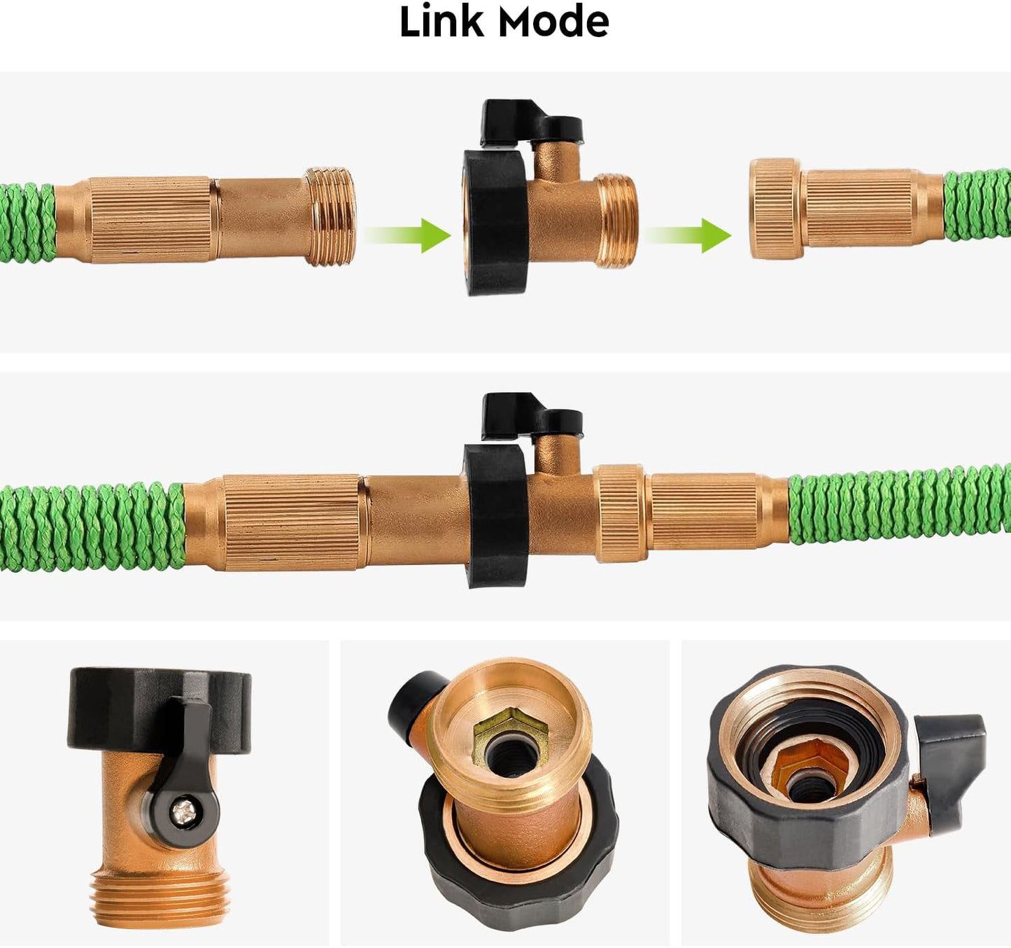 A30008-D Brass Hose Y Connector Brass Garden Hose Adapter, Garden Hose Splitter 2 Way Heavy Duty, Hose Bib Splitter with 2 Extra Rubber Washers-2PACK