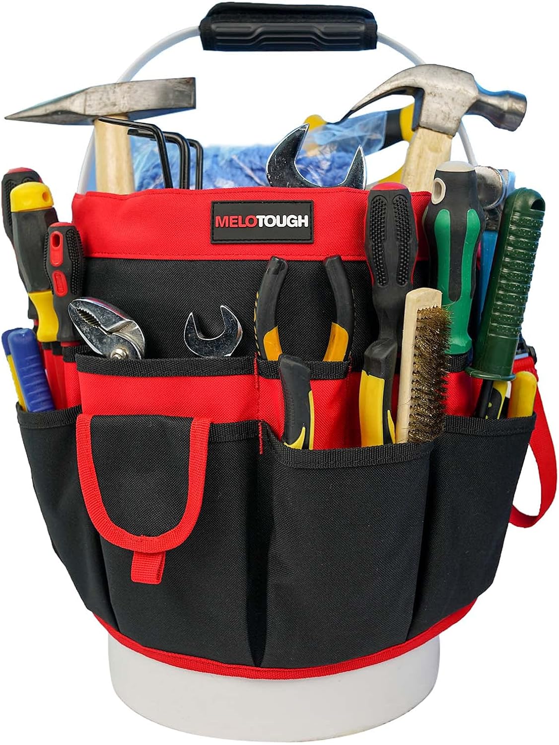 MELOTOUGH Bucket Caddy Organizer Bucket Tool Organizer for Garden Tools Fit 3.5 to 5 Gallon Bucket (Flower)