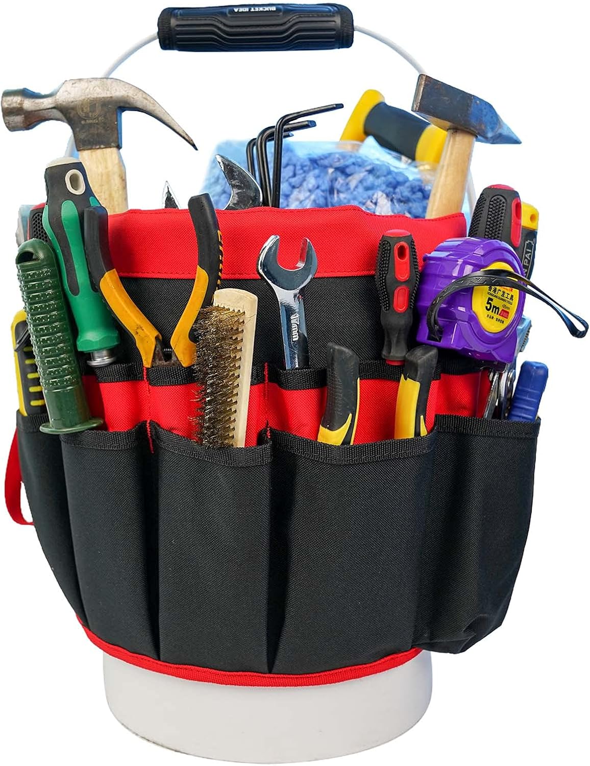 MELOTOUGH Bucket Caddy Organizer Bucket Tool Organizer for Garden Tools Fit 3.5 to 5 Gallon Bucket (Flower)