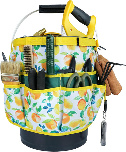 MELOTOUGH Bucket Caddy Organizer Bucket Tool Organizer for Garden Tools Fit 3.5 to 5 Gallon Bucket (Flower)