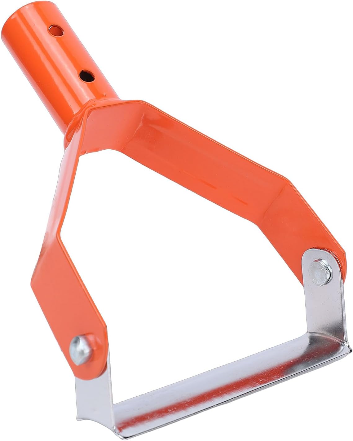 Stirrup Hoe, Carbon Steel Hollow Trapezoidal Head Garden Hoe, Heavy Duty Efficient Weeding Tool with Lightweight Compact Design, Ideal for Loosening Soil, Digging & Planting (Orange)