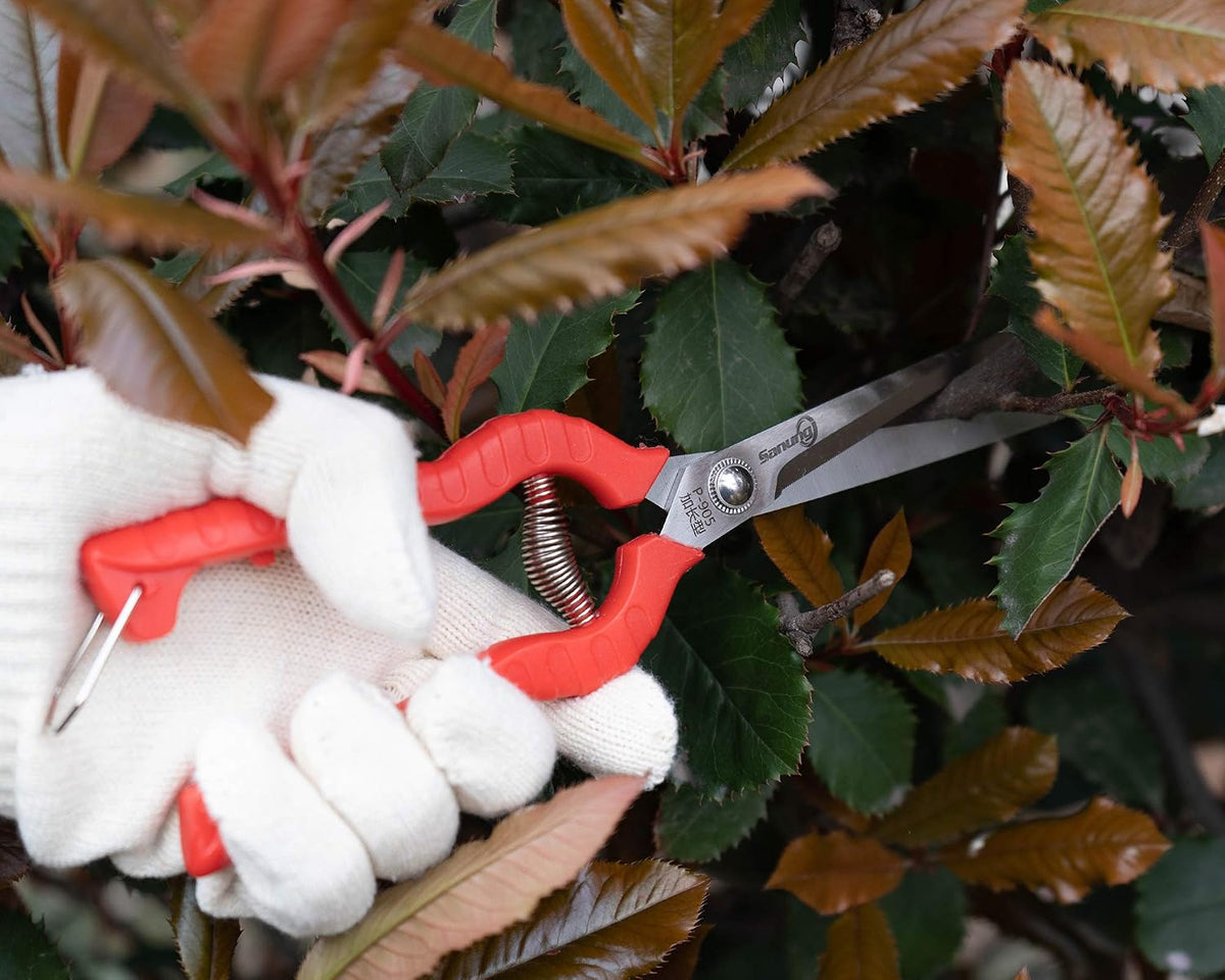 2 PACK Multifunctional Thin Fruit Scissors, P-905 Garden Pruner Shears Cutters with Anti-Slip Grip High-Grade Spring Lock Garden Pruner for Garden Fruits Vegetables Plants Flowers