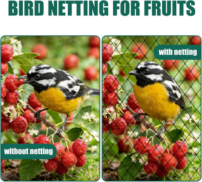 25x50ft Heavy Duty Bird Netting, 1" Mesh for Garden Fruit Trees