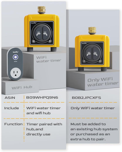 WiFi Water Timer with Brass Inlet & Outlet，2 Zone WiFi Hose Timer for Lawn,WiFi Sprinkler Controller via APP/Voice Control,Automatic Watering System by Time/Weather/Quantity/Soil Moisture