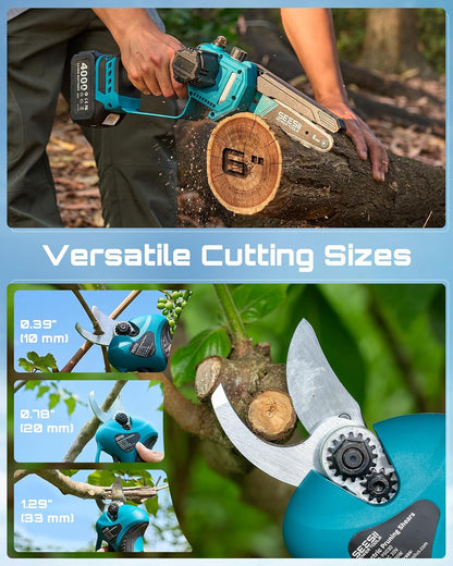 6-in-1 Cordless Pole Saw & Hedge Trimmer Combo, Brushless Motor