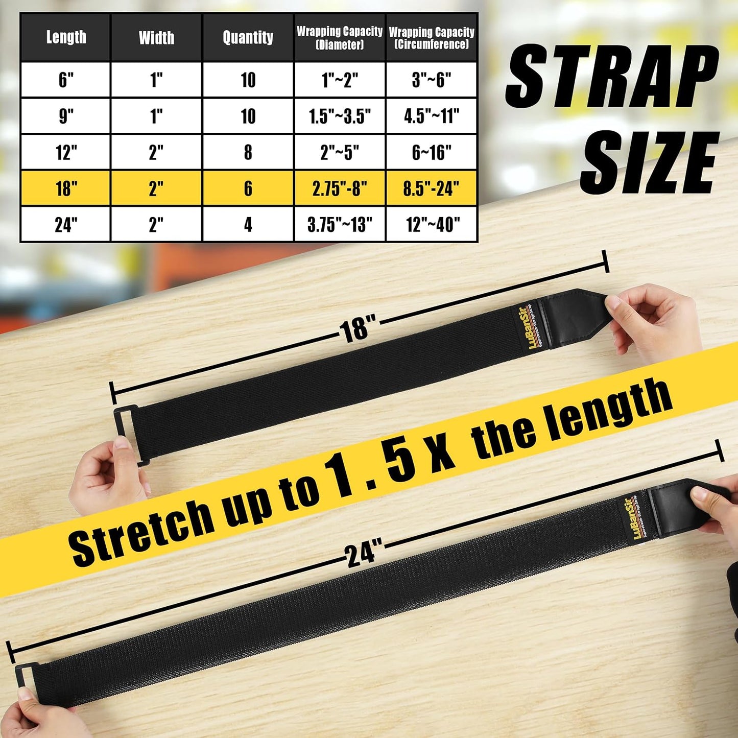 Cinch Straps - 2" x 18" (12 Pack) for Extension Cords Organization