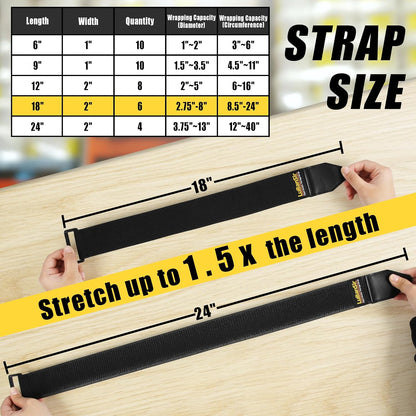 Cinch Straps - 2" x 18" (12 Pack) for Extension Cords Organization