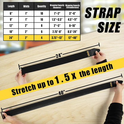 Cinch Straps - 2" x 18" (12 Pack) for Extension Cords Organization