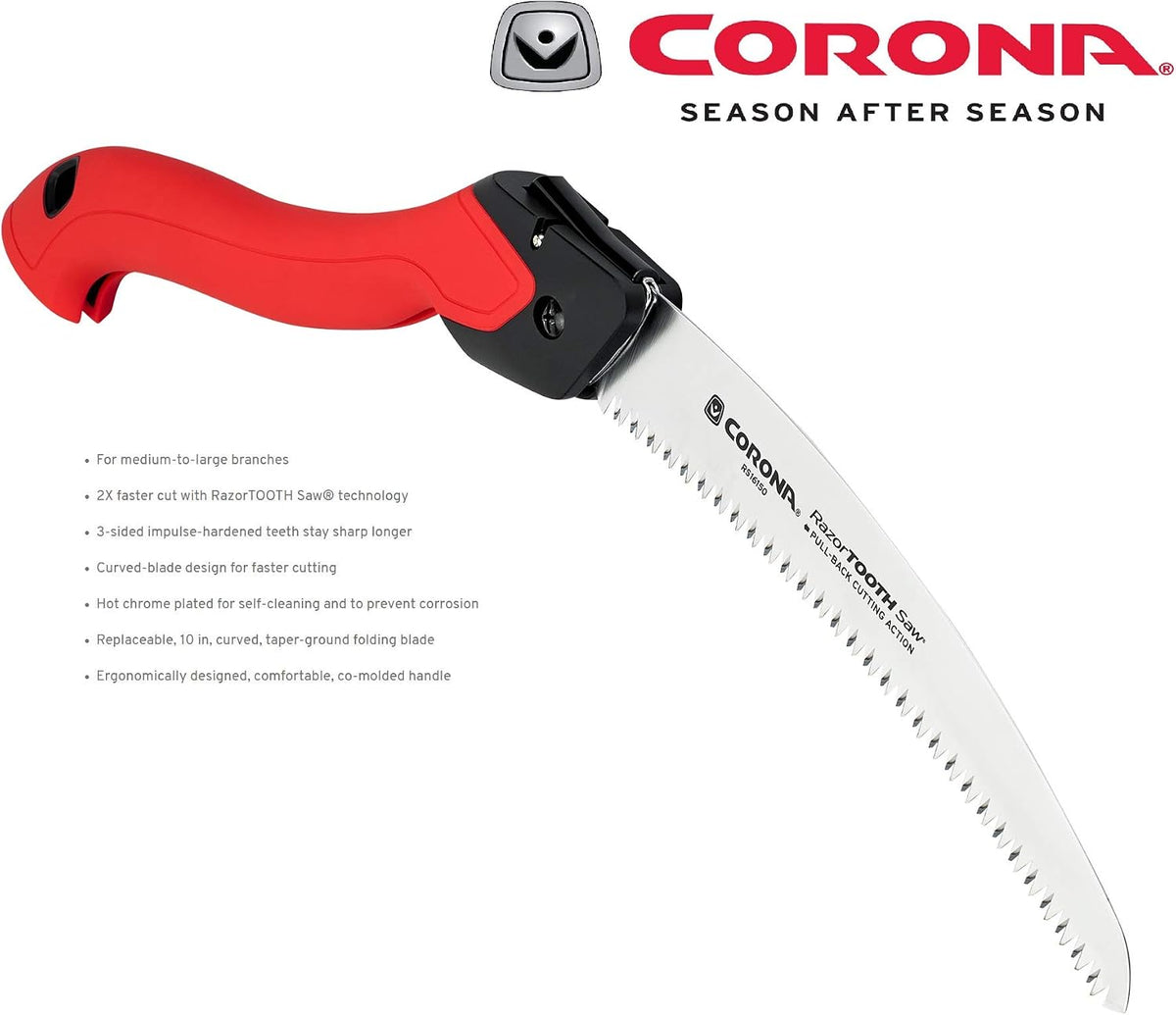 RazorTOOTH Folding Pruning Saw – 7-Inch Tree & Branch Cutting Hand Saw for Gardening, Landscaping & Yard Work, Fast-Cut Razor Tooth Blade