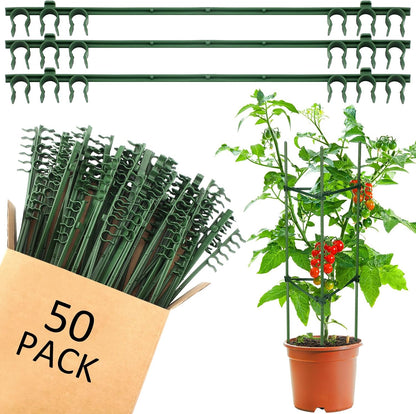 50 Pcs Adjustable Plant Stake Arm for Tomato Cage 11" Stake Connector