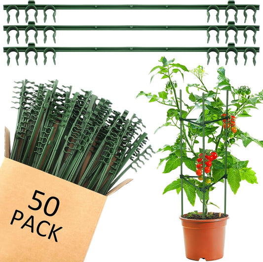 50 Pcs Adjustable Plant Stake Arm for Tomato Cage 11" Stake Connector