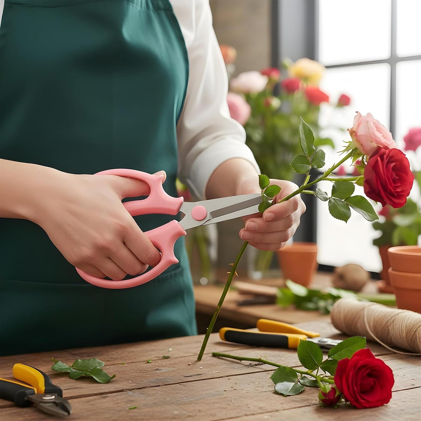 12 Pcs Flower Scissors - Stainless Steel Flower Shears, Garden Plant Floral Shears for Fresh Flowers Stems (Blue, Green, Pink, Violet)