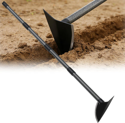 Garden Warren Hoe - Carbon Steel Sharp Triangle Hoe, 72" Adjustable Long Handle, Heavy Duty Gardening Hand Hoe For Weeding Digging Loosening Soil, Stand Weeder Remover Tool For Yard Lawn Flower Beds