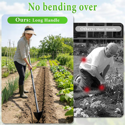 Garden Warren Hoe - Carbon Steel Sharp Triangle Hoe, 72" Adjustable Long Handle, Heavy Duty Gardening Hand Hoe For Weeding Digging Loosening Soil, Stand Weeder Remover Tool For Yard Lawn Flower Beds