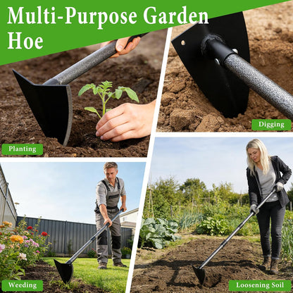 Garden Warren Hoe - Carbon Steel Sharp Triangle Hoe, 72" Adjustable Long Handle, Heavy Duty Gardening Hand Hoe For Weeding Digging Loosening Soil, Stand Weeder Remover Tool For Yard Lawn Flower Beds