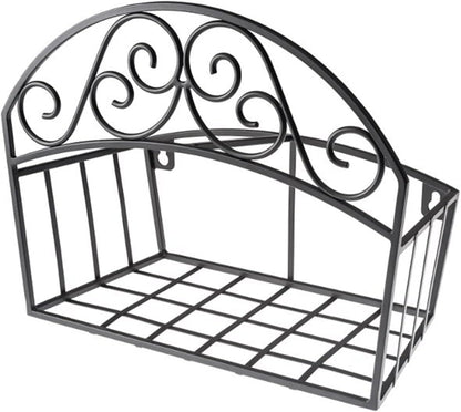 241 Decorative Black Garden Hose Butler with Shelf, Holds 125-Feet 14 x 6.7 x 11.5