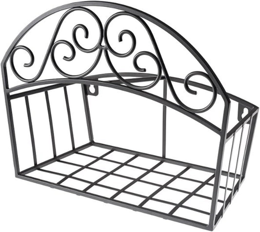 241 Decorative Black Garden Hose Butler with Shelf, Holds 125-Feet 14 x 6.7 x 11.5