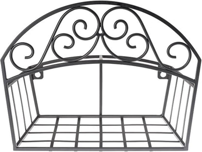 241 Decorative Black Garden Hose Butler with Shelf, Holds 125-Feet 14 x 6.7 x 11.5