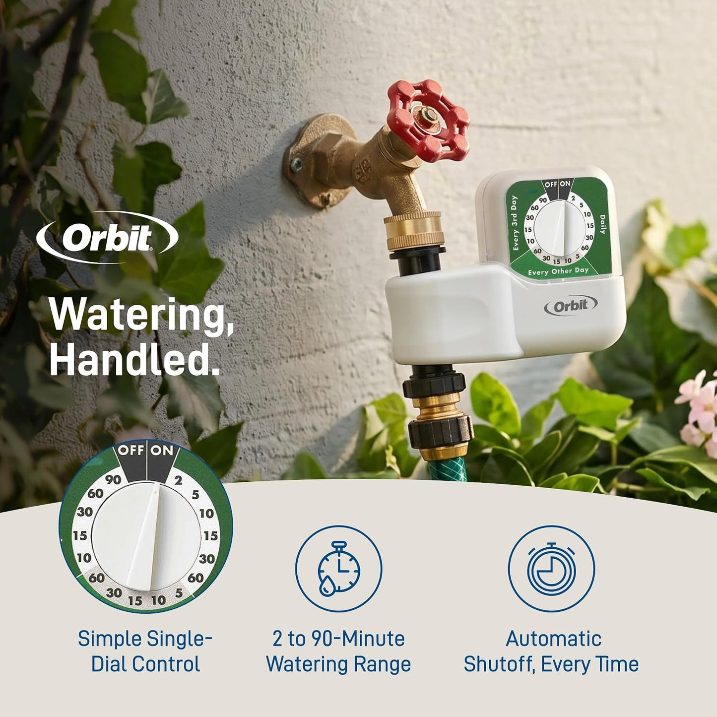 62024 Single-Dial Hose Watering Digital Timer, "3"" x 7.5"" x 9.5"""