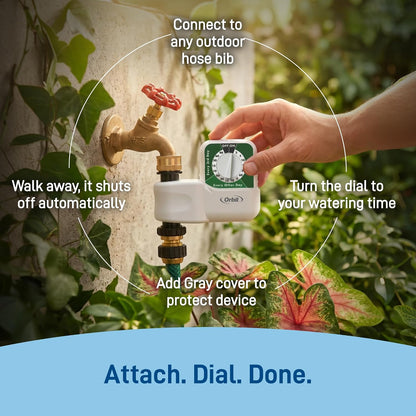 62024 Single-Dial Hose Watering Digital Timer, "3"" x 7.5"" x 9.5"""