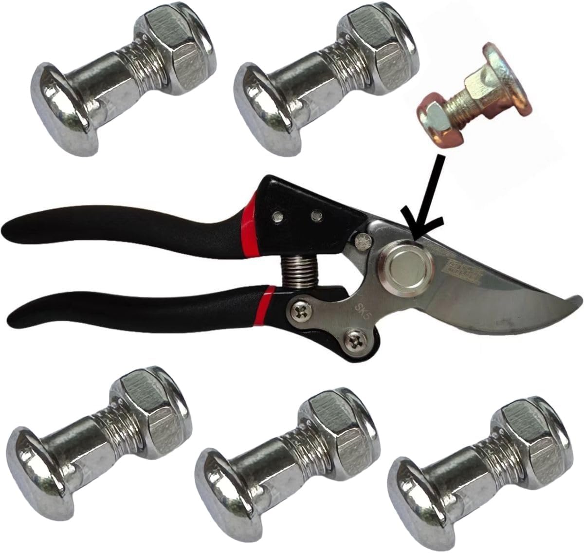 10 Pack Garden Pruning Shears Pivot Bolt and Nut Replacement Gardening Scissors Central Axis Shaft Assembly for Bypass Pruning Shears Gardening Pruning Scissors and Clippers
