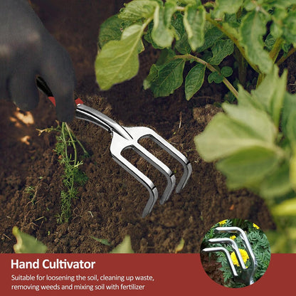 Garden Tool Set, 3 Piece Gardening Tools Includes Garden Trowel, Transplant Trowel and Hand Rake with Non-Slip Ergonomic Handle, Heavy Duty Gardening Kit for Gardening Planting, Gardening Gifts, Green