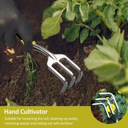 Garden Tool Set, 3 Piece Gardening Tools Includes Garden Trowel, Transplant Trowel and Hand Rake with Non-Slip Ergonomic Handle, Heavy Duty Gardening Kit for Gardening Planting, Gardening Gifts, Green
