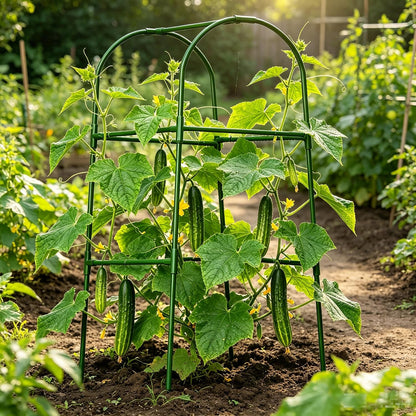 Cucumber Trellis for Plant Climbing- Cucumebr Arch Trelli for Flower Vine Vegetable Tomato Cage Raised Bed- Foldable Garden Tunnel Trellis