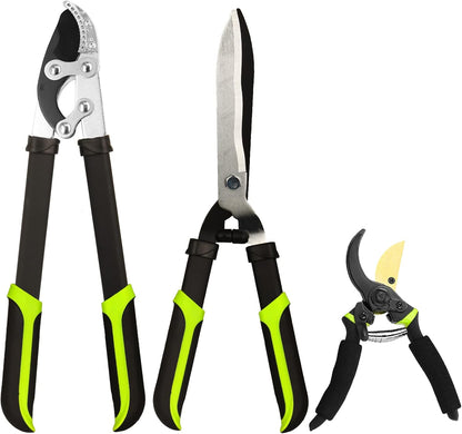 Loppers Hedge Clippers & Pruners Combo Set 3-Piece Hedge Shears