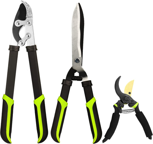 Loppers Hedge Clippers & Pruners Combo Set 3-Piece Hedge Shears