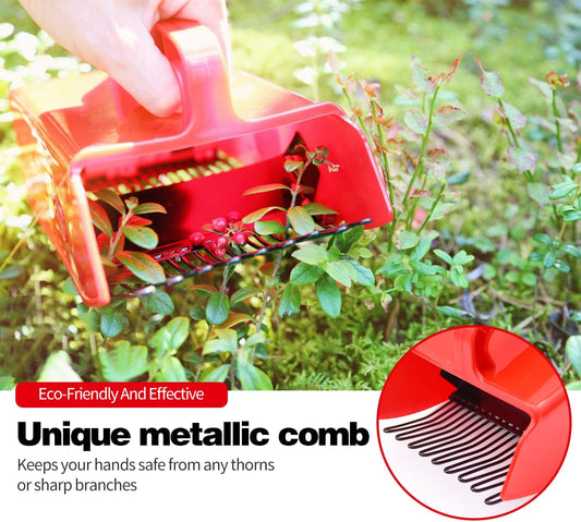 1/2/4 Pack Berry Picker, with Metallic Comb and Ergonomic Handle