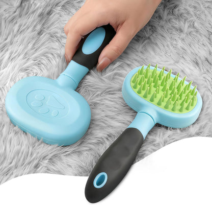 Blue Silicone Hand Held Carpet Rake
