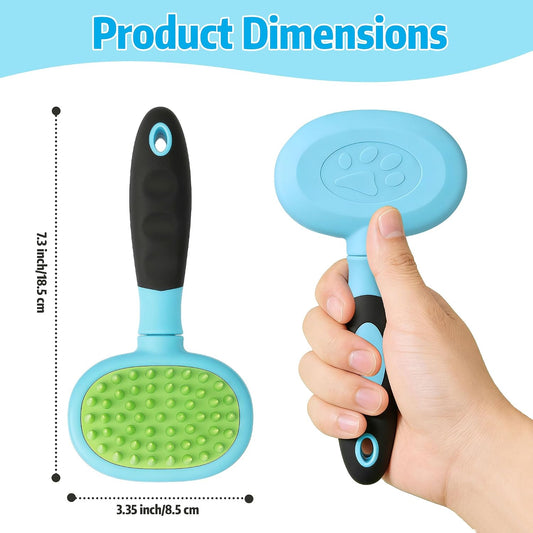 Blue Silicone Hand Held Carpet Rake