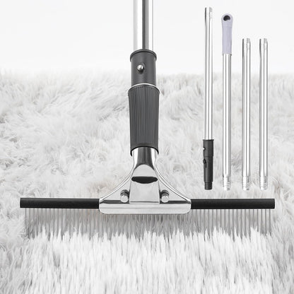 Blue Silicone Hand Held Carpet Rake